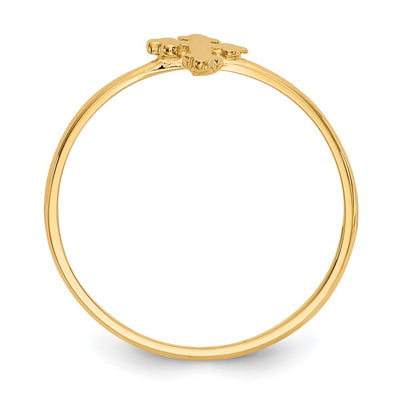 14K Polished Cross Ring