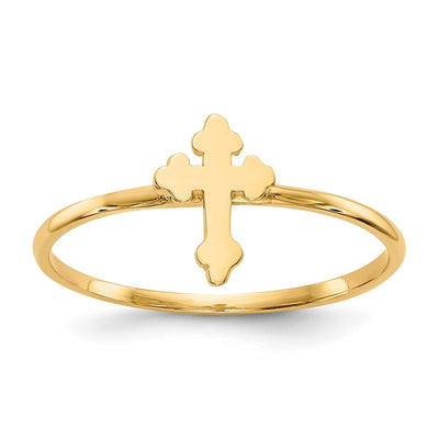 14K Polished Cross Ring