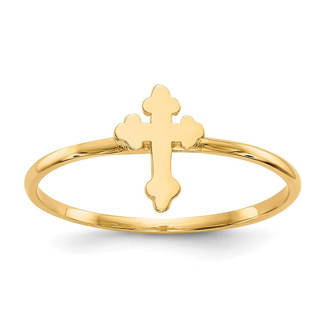 14K gold cross ring