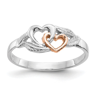 14K white gold heart ring