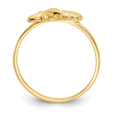 14K Polished Shell & Starfish Ring