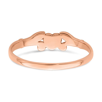14K Rose Gold Textured Mini Heart Baby Ring