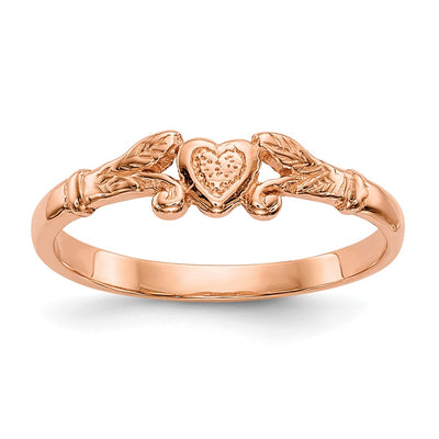 14K rose gold heart ring