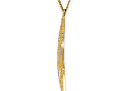 14k Yellow & Rhodium Pendants Style K5817 - Classique Jewelry Inc.