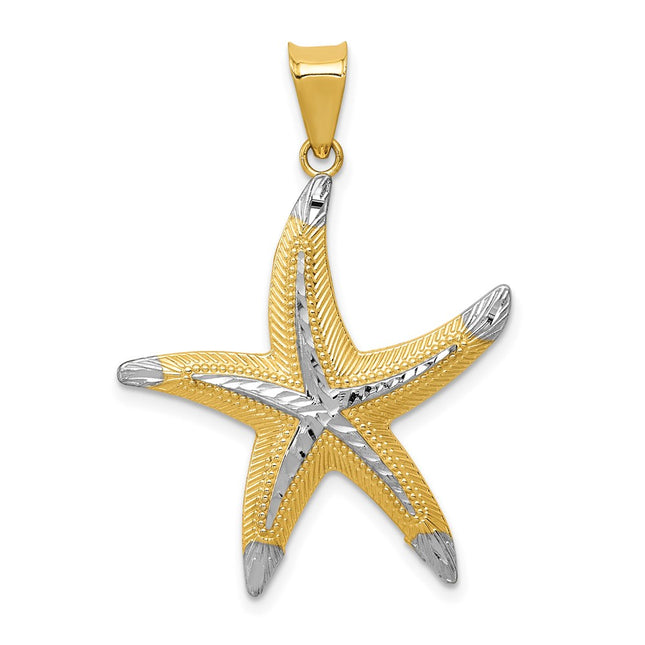 14k Yellow & Rhodium Pendants Style K5817 - Classique Jewelry Inc.
