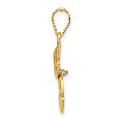 14K Polished Moveable Cat Pendant
