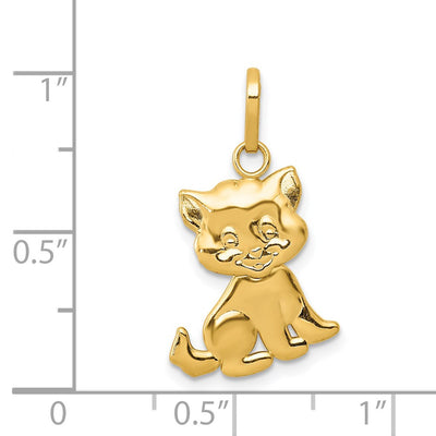 14K Polished Moveable Cat Pendant