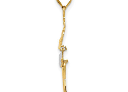 14k Yellow & Rhodium Pendants Style K5819 - Classique Jewelry Inc.
