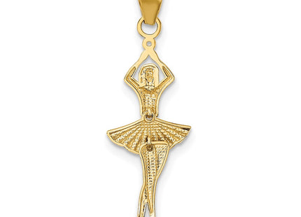 14k Yellow & Rhodium Pendants Style K5819 - Classique Jewelry Inc.