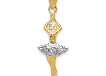 14k Yellow & Rhodium Pendants Style K5819 - Classique Jewelry Inc.