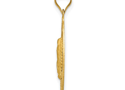 14K gold oval pendant, alternate view
