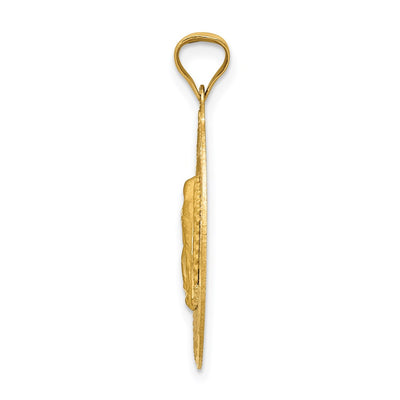 14K w/Rhodium D/C Lady Of Guadalupe Oval Pendant, 28.2 x 14.35mm