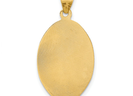 14K w/Rhodium D/C Lady Of Guadalupe Oval Pendant, 28.2 x 14.35mm