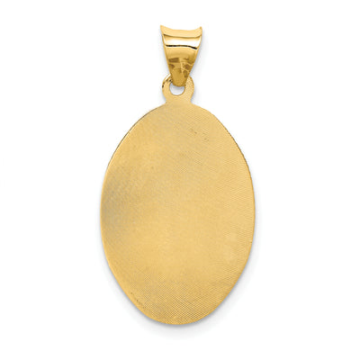 14K w/Rhodium D/C Lady Of Guadalupe Oval Pendant, 28.2 x 14.35mm