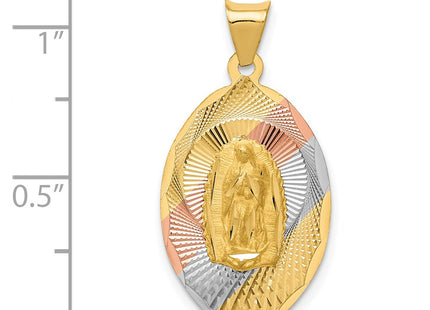 14K gold oval pendant, another view