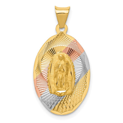 14K gold oval pendant
