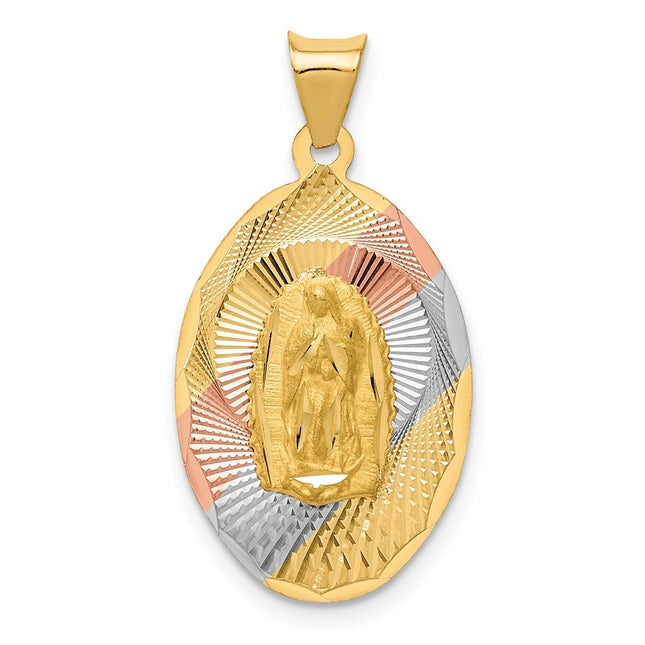 14K gold oval pendant