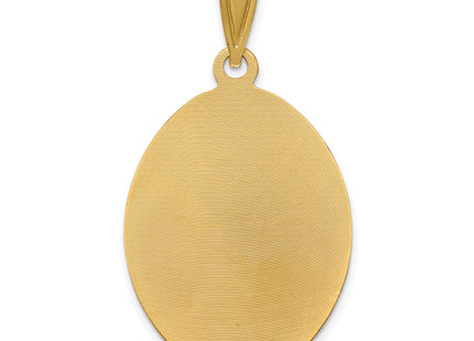 14K w/Rhodium D/C Lady Of Guadalupe Oval Pendant, 41.6 x 22.45mm