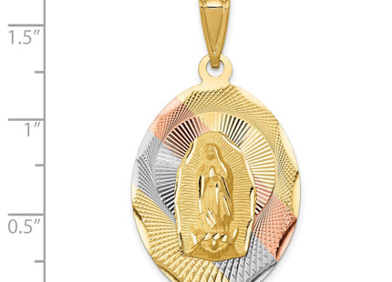 14K gold oval pendant, another view