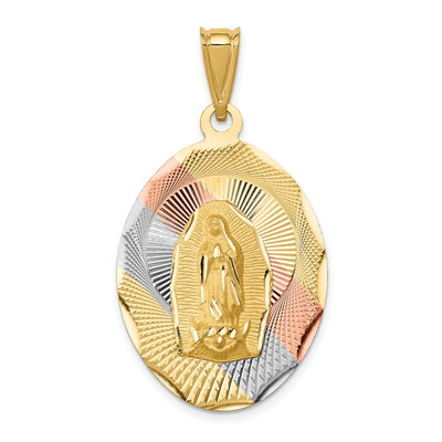 14K gold oval pendant