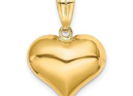14K gold heart pendant, further view