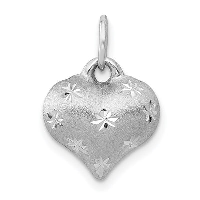 14K white gold heart pendant