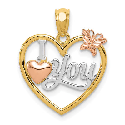 14K gold butterfly pendant