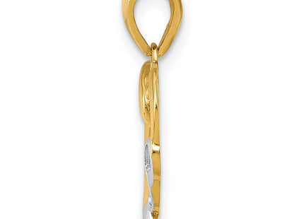 14k Yellow & Rhodium Pendants Style K5873 - Classique Jewelry Inc.