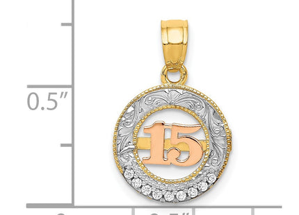 14k Two-tone Pendants Style K5884 - Classique Jewelry Inc.