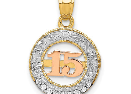 14k Two-tone Pendants Style K5884 - Classique Jewelry Inc.