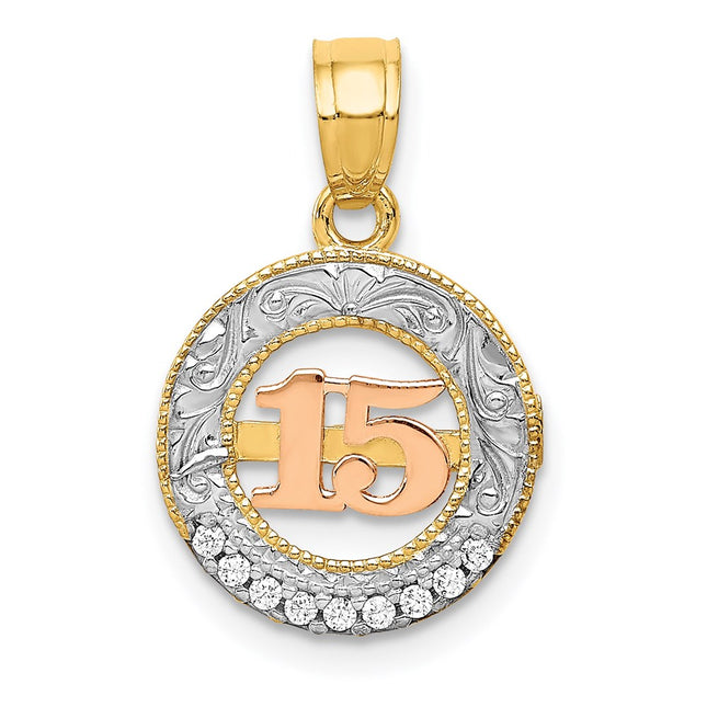 14k Two-tone Pendants Style K5884 - Classique Jewelry Inc.