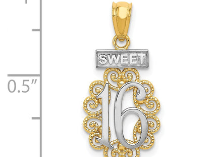 14k Yellow & Rhodium Pendants Style K5888 - Classique Jewelry Inc.