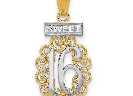 14k Yellow & Rhodium Pendants Style K5888 - Classique Jewelry Inc.