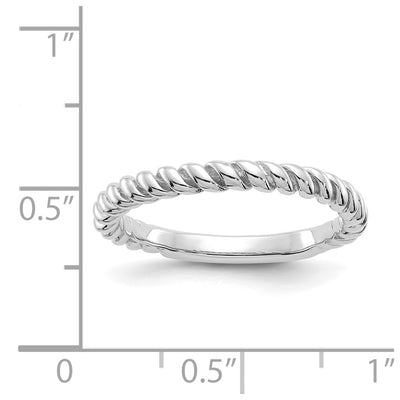 14K White Gold Polished Twisted Band