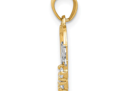 14k Yellow & Rhodium Pendants Style K5904 - Classique Jewelry Inc.