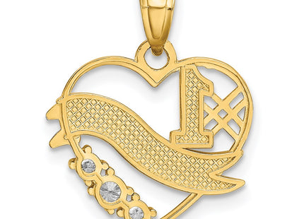 14k Yellow & Rhodium Pendants Style K5904 - Classique Jewelry Inc.