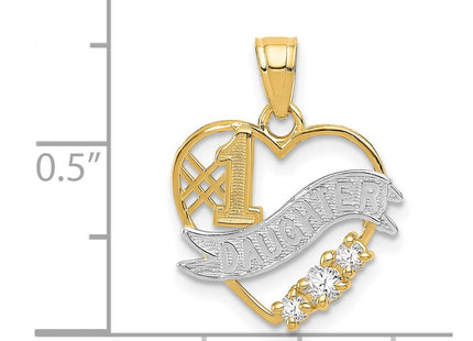 14k Yellow & Rhodium Pendants Style K5904 - Classique Jewelry Inc.