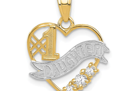 14k Yellow & Rhodium Pendants Style K5904 - Classique Jewelry Inc.