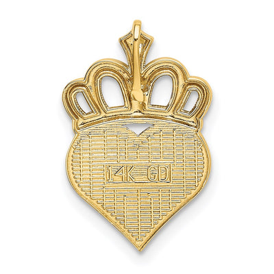 14K w/White Rhodium Polished Daddy's Little Girl Heart Chain Slide