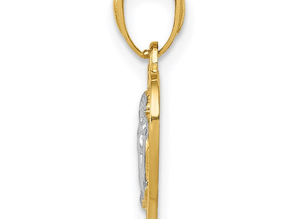 14k Yellow & Rhodium Pendants Style K5911 - Classique Jewelry Inc.