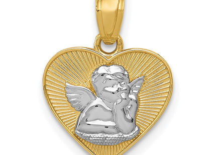 14k Yellow & Rhodium Pendants Style K5911 - Classique Jewelry Inc.