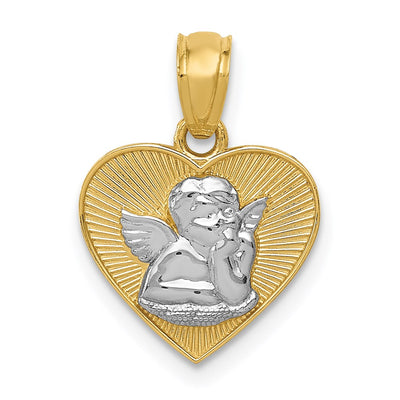 14K gold guardian angel pendant