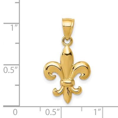 14K Polished Fleur de Lis Pendant