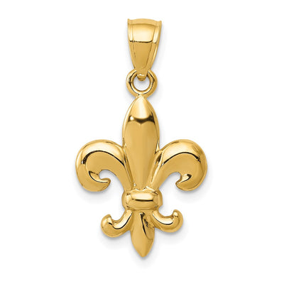14K gold fleur de lis pendant