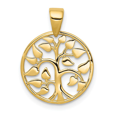 14K gold circle pendant