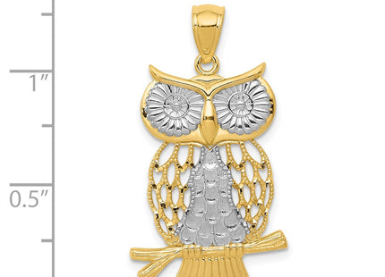 14k Yellow & Rhodium Pendants Style K5979 - Classique Jewelry Inc.