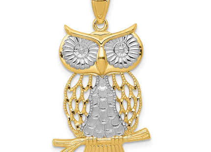 14k Yellow & Rhodium Pendants Style K5979 - Classique Jewelry Inc.