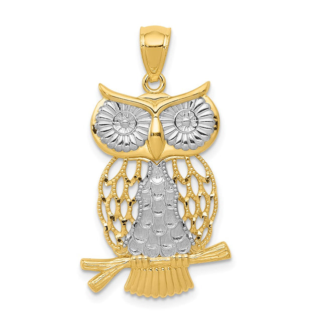 14k Yellow & Rhodium Pendants Style K5979 - Classique Jewelry Inc.