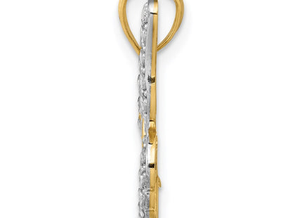 14k Yellow & Rhodium Pendants Style K5985 - Classique Jewelry Inc.