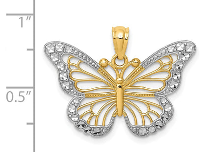 14k Yellow & Rhodium Pendants Style K5985 - Classique Jewelry Inc.